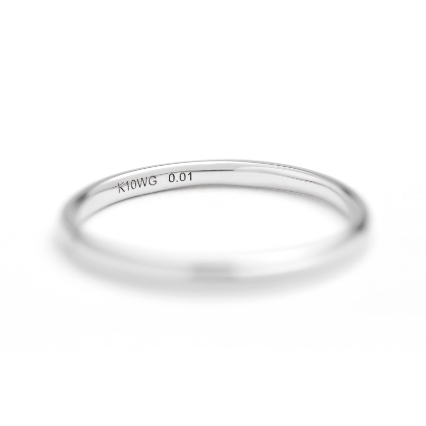 ダイヤモンドリング 1石 0.01ct ストレート 細身 K10WG