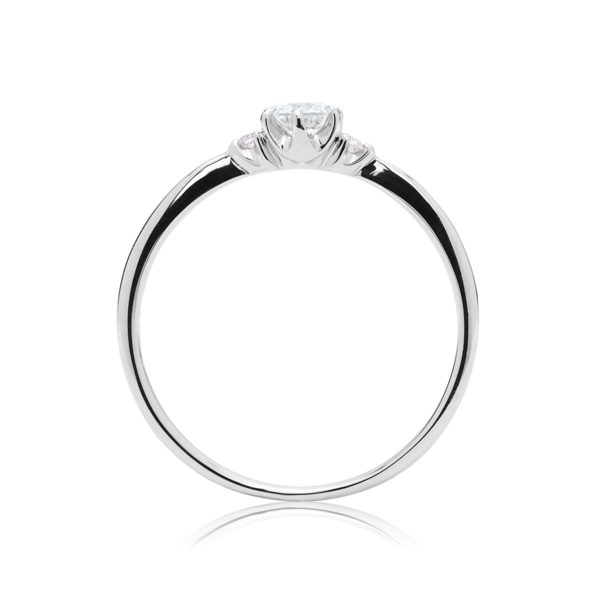 ピンクダイヤモンドリング 0.1ct-up PT900 6本爪留め ピンクダイヤ2石