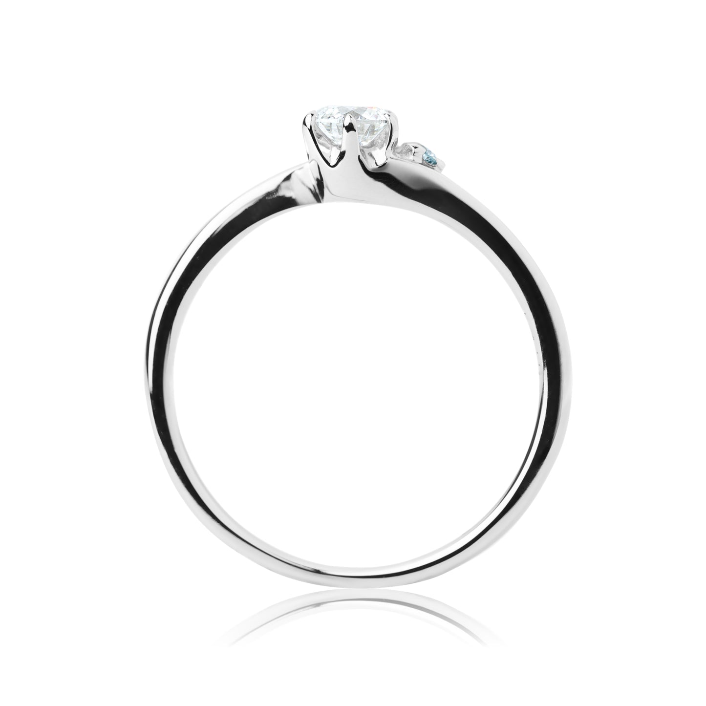 アイスブルーダイヤモンドリング 0.2ct PT900 6本爪留め