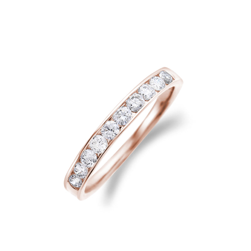 ハーフエタニティリング レール留め 0.3ct K18PG ピンクゴールド