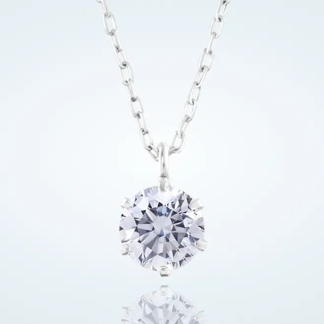 ダイヤモンドネックレス 1粒 6本爪 0.2ct PT プラチナ – facett 公式