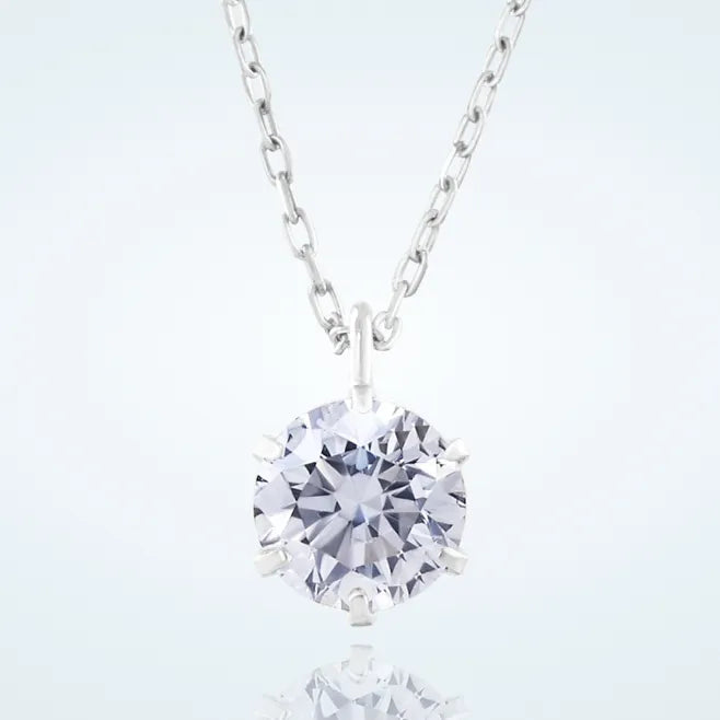 ダイヤモンドネックレス 1粒 6本爪 0.3ct PT プラチナ – facett 公式